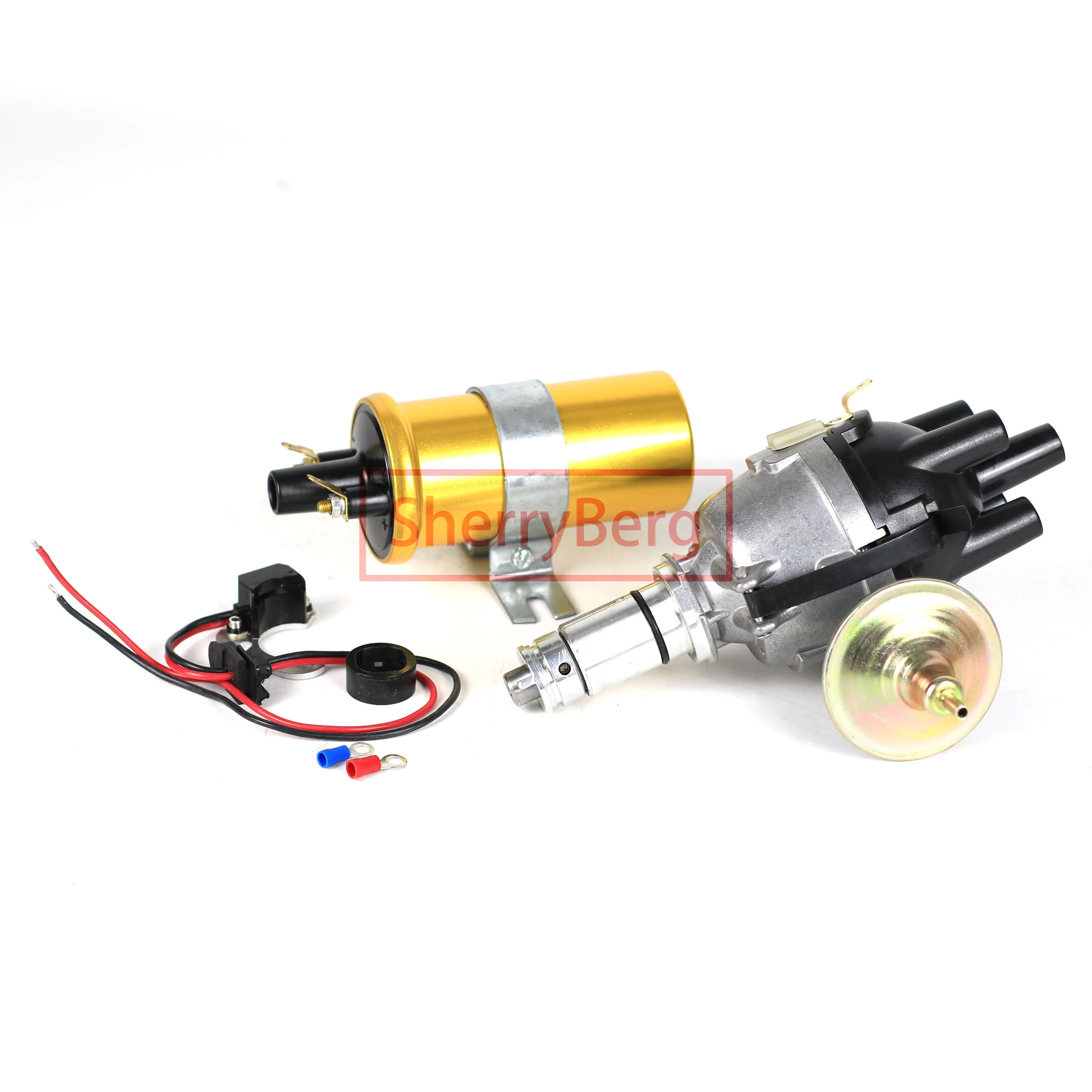 SherryBerg Distributor + Electrical KIT + COIL for Lucas TR3, TR4, TR4a Electronic Ignition Performance Kit 25D4 Positive Earth