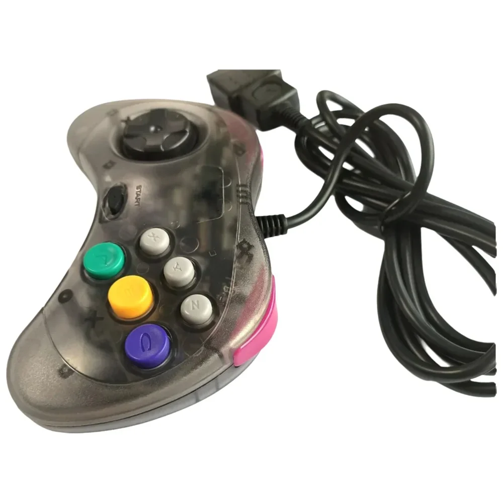 Game controller Transparent Black Wired  For SEGA Saturn SS console