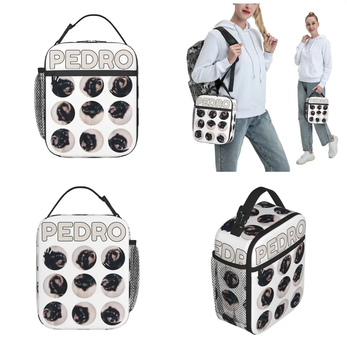 Pedro Raccoon Dance Accessories Insulated Lunch Bags For School Funny Memes Food Storage Bag Portable Thermal Cooler Lunch Box