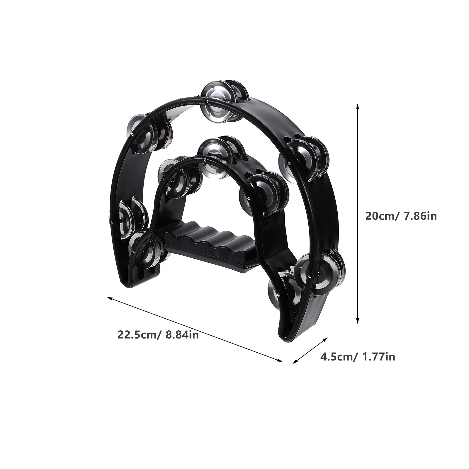 6 Stuks Handheld Voet Tamboerijn Set Dubbele Rij Metalen Bekkens Helder Geluid Percussie Instrument voor Karaoke Party Games