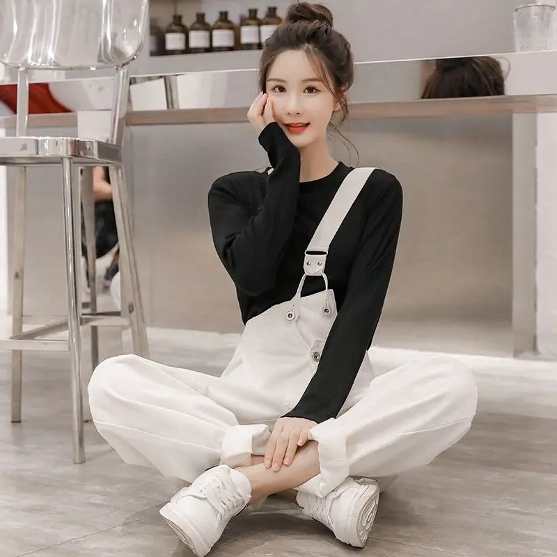 Chic Women'S Jumpsuits Plus Size Overalls Garment Vertical Mori Orangepink Artistic Wash Woman'S Braces Personalized Bleached
