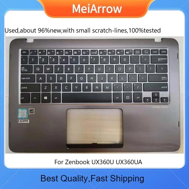 meiarrow 95 novo para asus harman kardon ux360 ux360u ux360ua ux360uak apoio para as maos teclado dos eua capa superior nsk wb9bu cinza 01