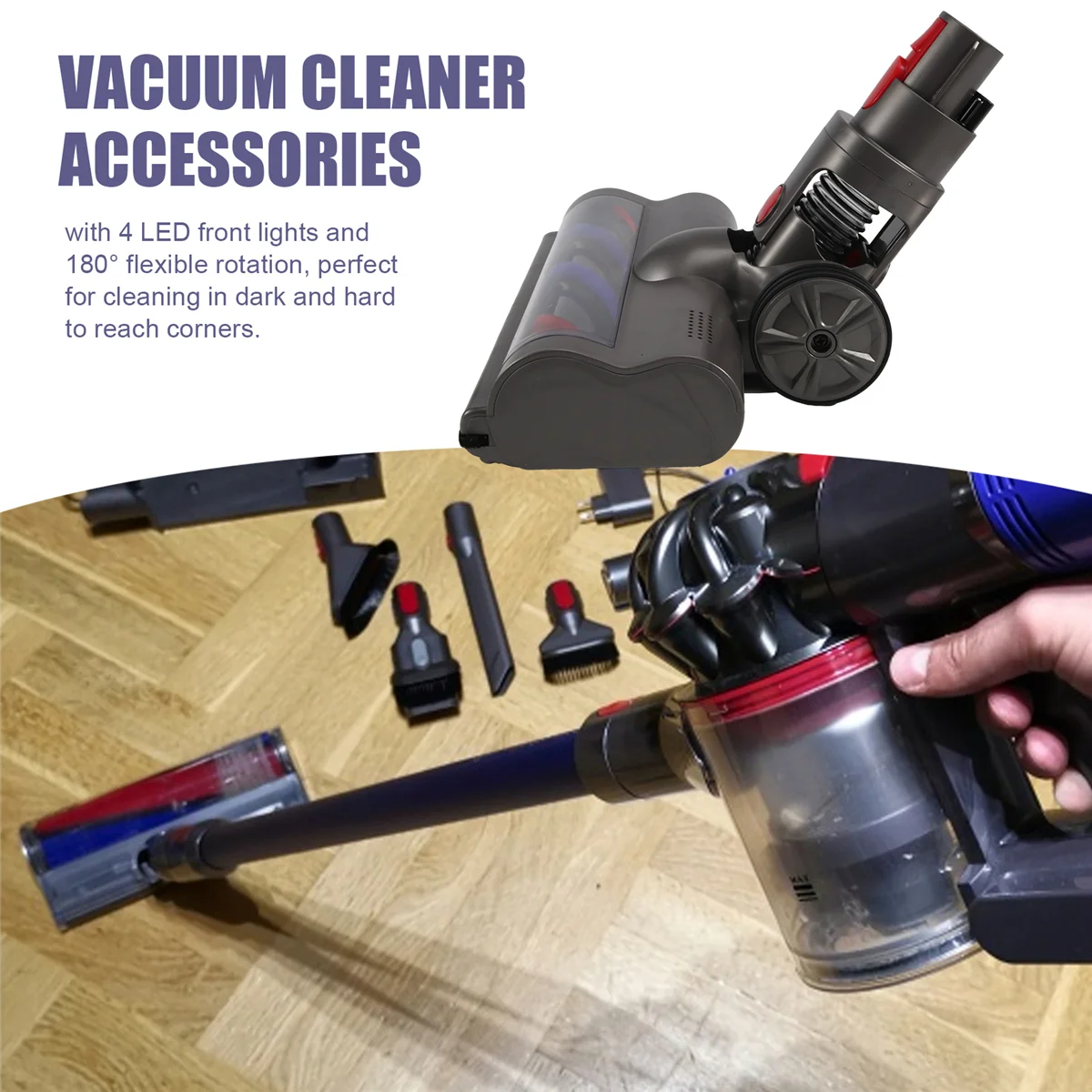 

Mop head Electric Brush with Direct Drive Brush and Lock Accessories for Dyson V7, V8, V10, V11, SV12, SV14 Vacuum Cleaner