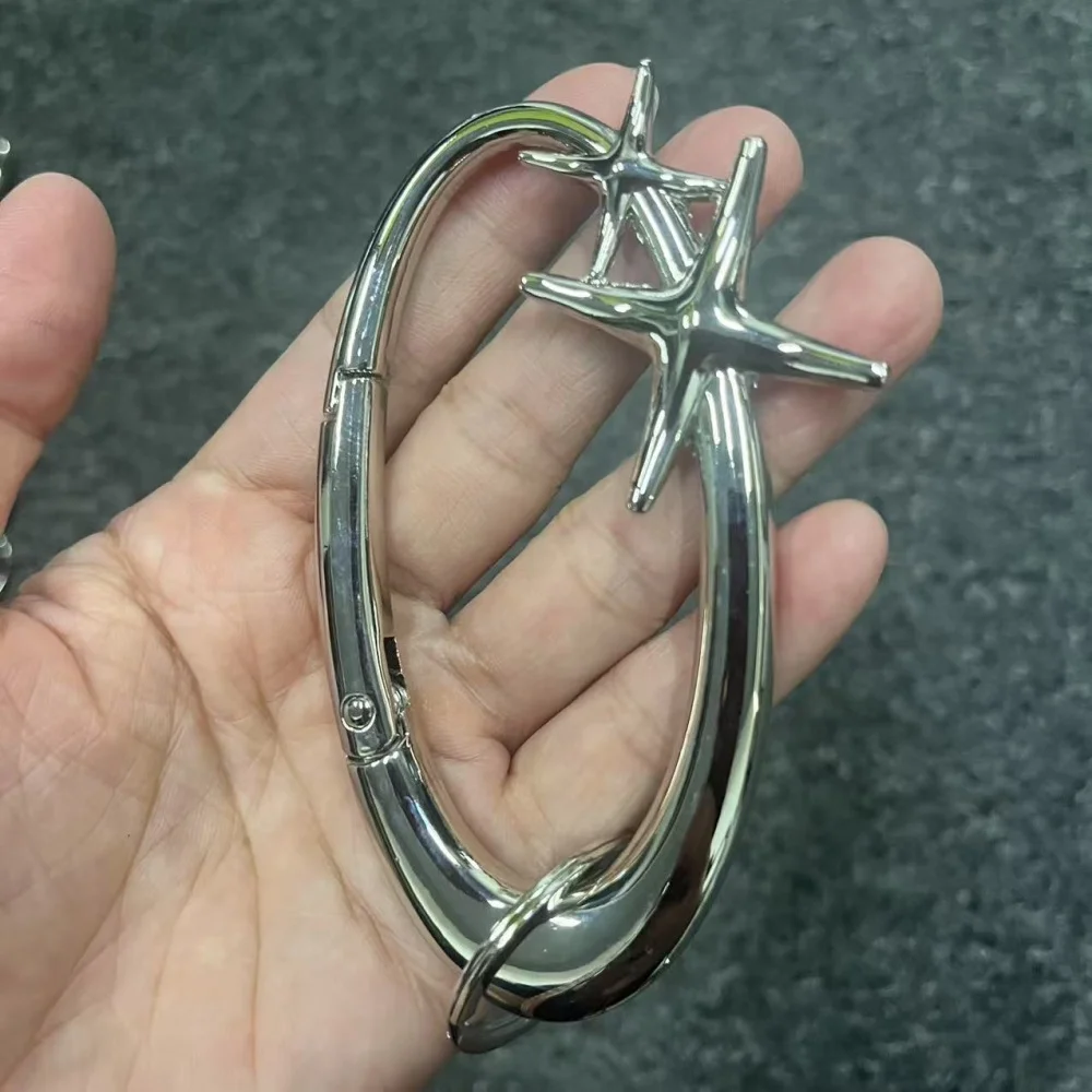 Y2K Punk Star Oval Essential Icon Carabiner Keychain Axe Shaped
