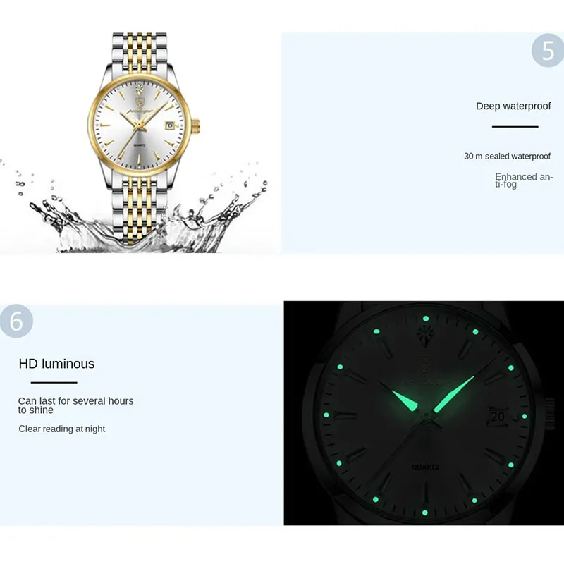 นาฬิกาข้อมือควอทซ์2024หน้าปัดเล็กกันน้ำแฟชั่นสำหรับผู้หญิงนาฬิกาข้อมือควอทซ์นาฬิกาข้อมือผู้หญิงสแตนเลสแบรนด์นาฬิกาเรืองแสง