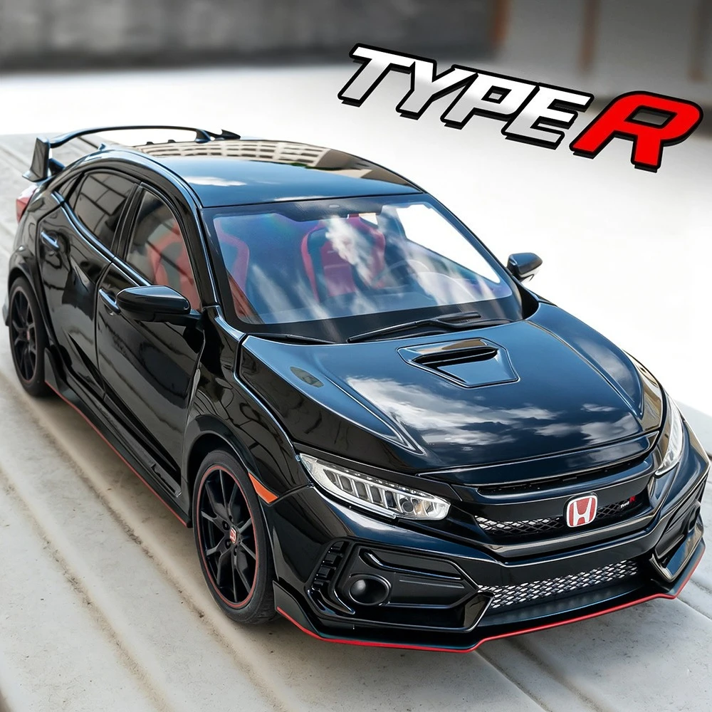1:18 Honda Civic TYPE R 2020 Accord Diecast Model Toys Cars Four Wheel Suspension Doors Can Be Opened Vehices Advanced Ornaments