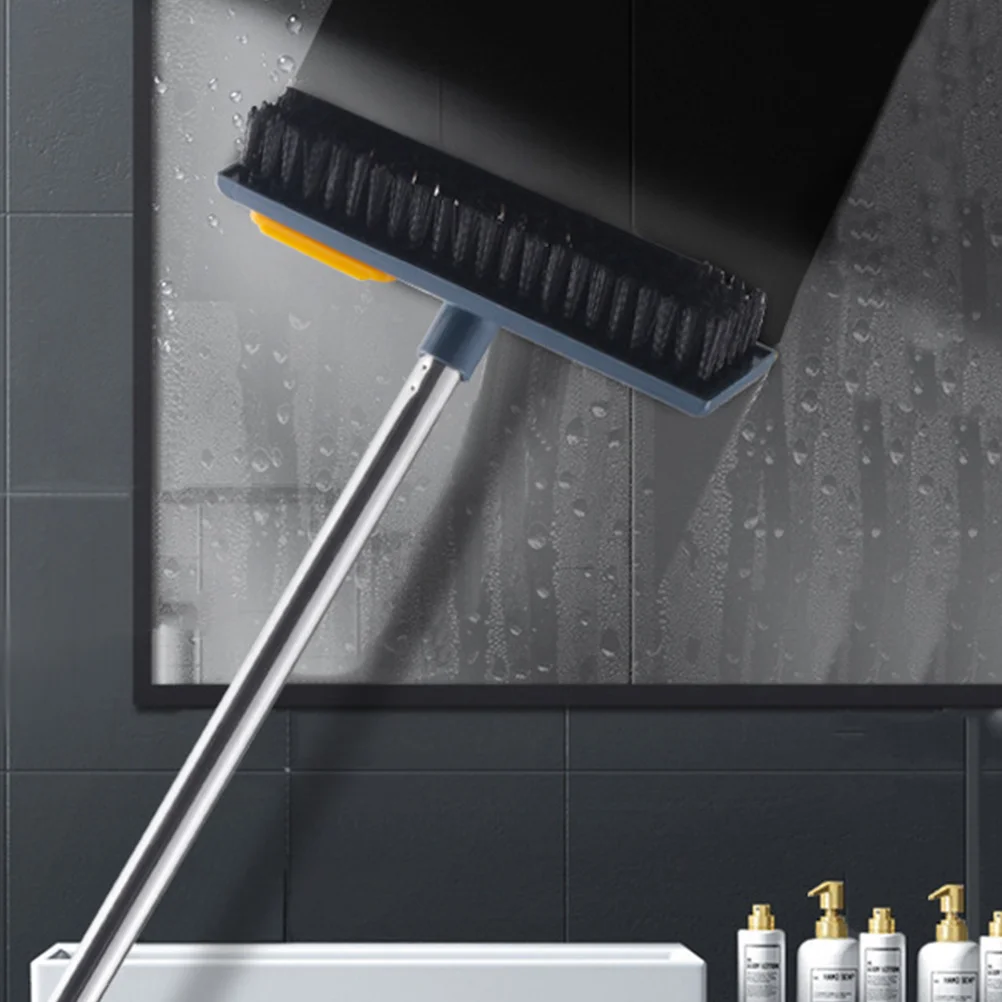 

Dual Purpose Floor Scrub Brush 108Cm Telescopic Handle Grout Cleaner Deck Scraper For Bathroom Pet Hair Removal
