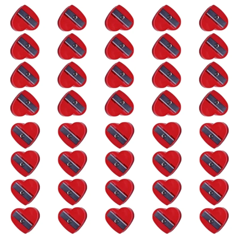 Sacapuntas en forma corazón 40 Uds., sacapuntas pequeño orificio para estudiante, rellenos bolsas y