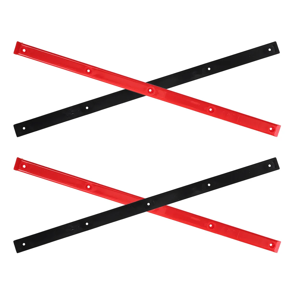 4 قطعة لوح التزلج المضادة للتصادم دائم الضلع العظام شرائط بلاستيكية قوي مقاومة للاهتراء استبدال القضبان Longboards