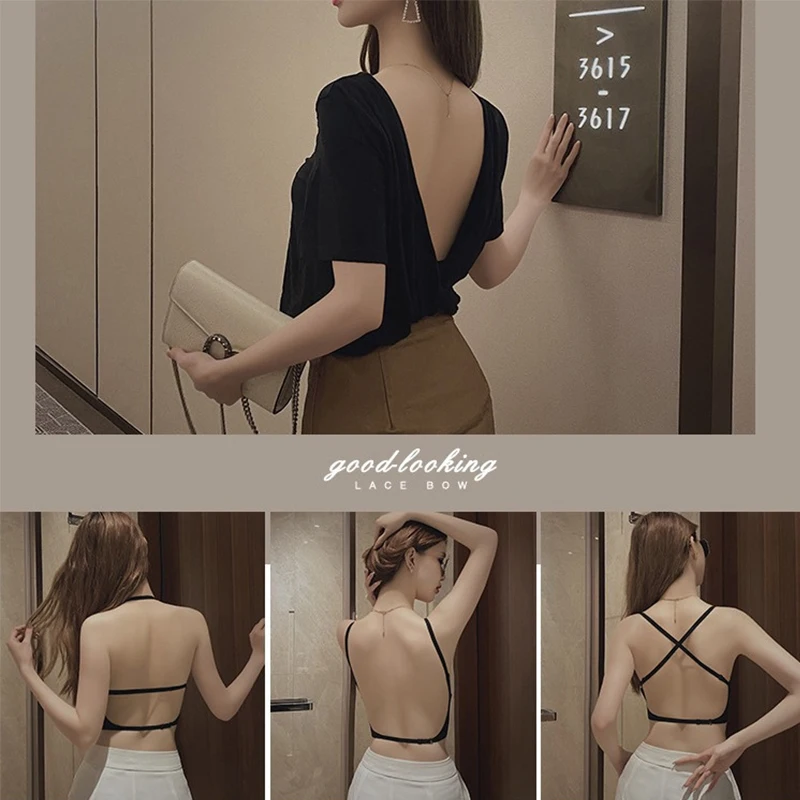 FINETOO U-shaped Backless Lingerie For Women Small Breasts Gathered Together Bra New Style Chest Cushion Seamless Backless Bra