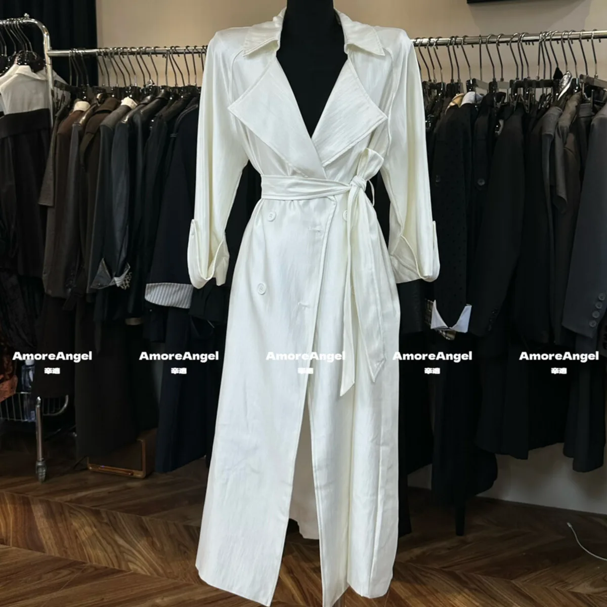 BJTZ Women’s Glitter Trench Coat Autumn 2025 Fashion Designer Elegant Minimalist Structured Comfy Premium Quality Casual