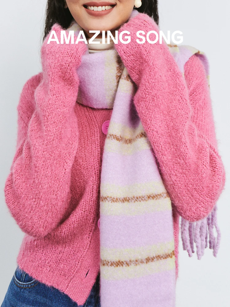 Amazing Song Candy Stripe Scarf Woolen Warm Scarf