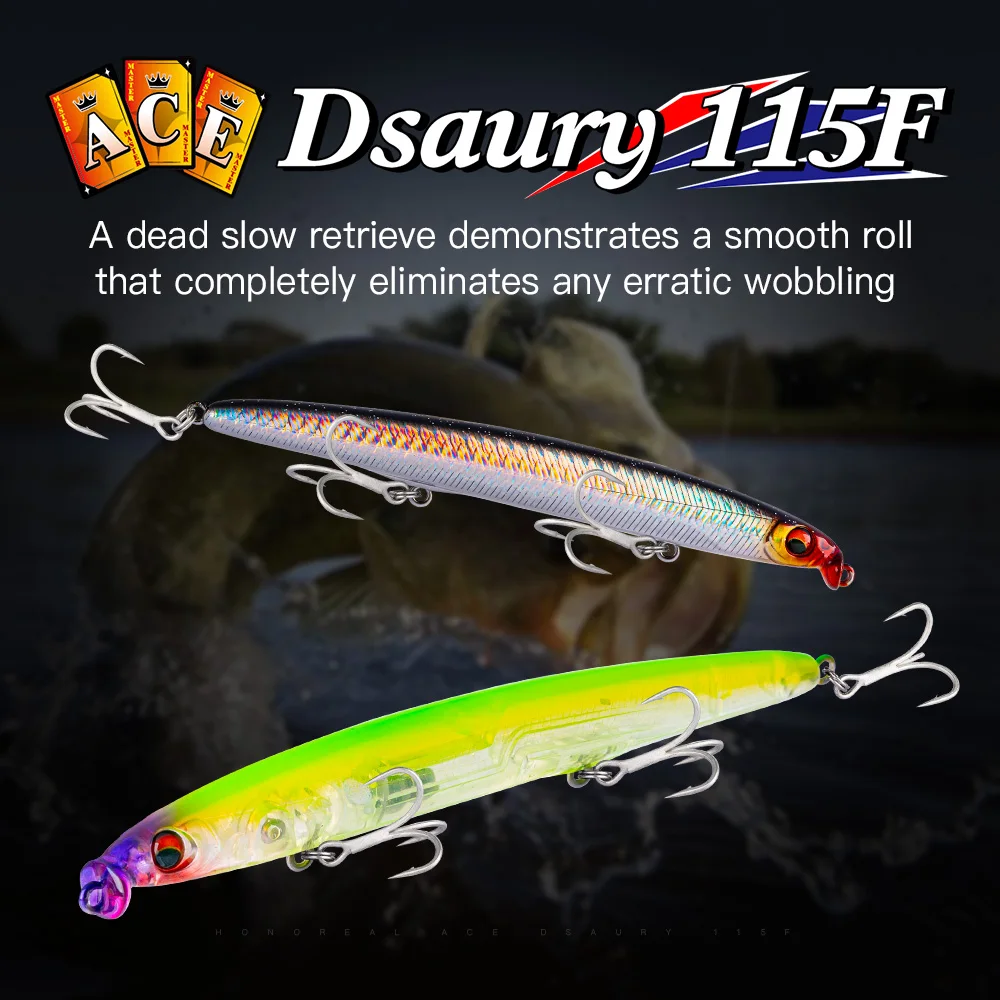 GREENSPIDER Minnow Fishing Lures Sinking Wobblers Short Lip Megabass Bait 115mm 10g  3D Fisheyes Hard Bait Long Casting