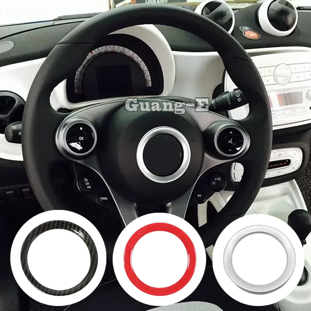 

Car Cover Detector Stick Cover ABS Chrome Steering Wheel Interior Kit Trim Frame For Benz Smart Fortwo 2015 2016 2017 2018 2019