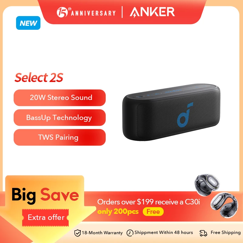 Soundcore Select 2S Bluetooth Speaker By Anker 16H Bluetooth Speakers Aliexpress Speaker Bluetooth with 20W Stereo Sound BassUp