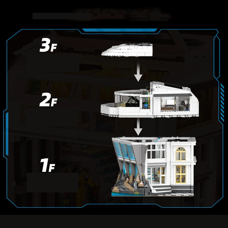 

Creative Movie Architecture City Street View Building Block Malibu Villa Streetscape Model Brick Assembly Toy Collection Gift