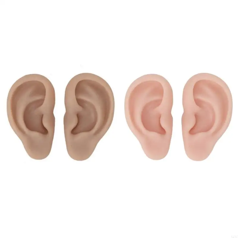 

A5YC Pair Of Soft Silicone Ear Models For Piercer Training And Makeup Practice