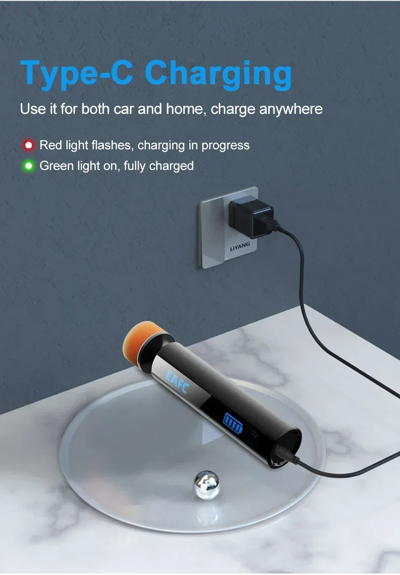 EAFC 40W Kabelloser Mini-Autopolierer, Handgehaltener Buffer mit 3 Schwammpads, Typ-C Aufladbar für Kratzerentfernung, Detailing, Auto und Heimgebrauch – Detail 7