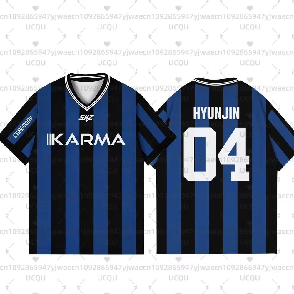 2026 Heiße KPOP KARMA Album Fan-Support-Shirts FELIX BANGCHAN HYUNJIN Streetwear Unisex Kleidung Kurzarm-Oberteile Damen T-Shirts – Detail 5