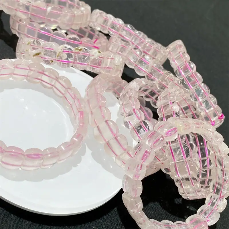 

Natural Clear Garden Quartz Bangle Women Men Handmade Stretch Rope Bracelet Luxury Jewelry Energy Healing Gift 1PCS 12X8.5X5.8MM