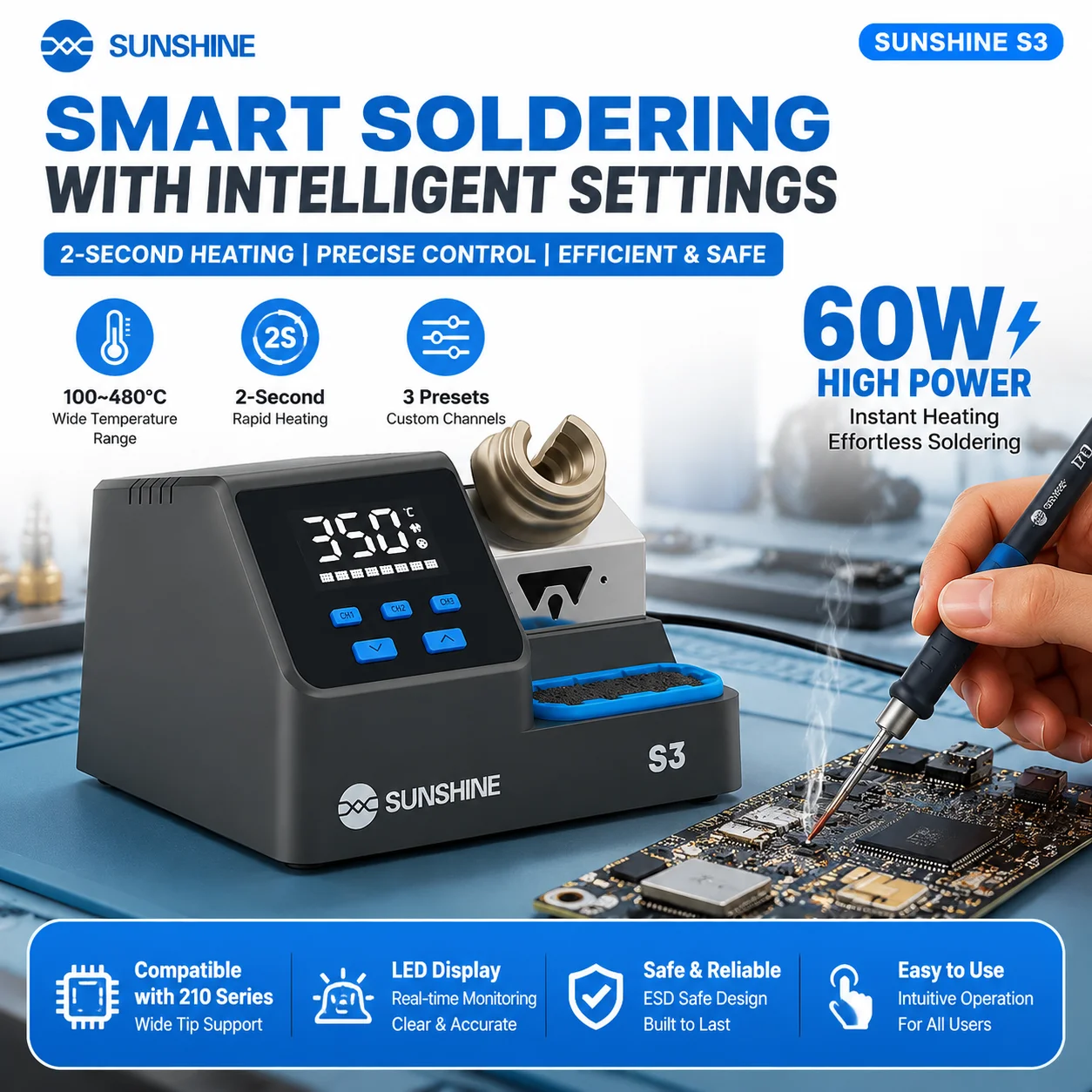 SUNSHINE S3 Intelligent Solder - Tools For Electronic Workshop ulasan dan harga
