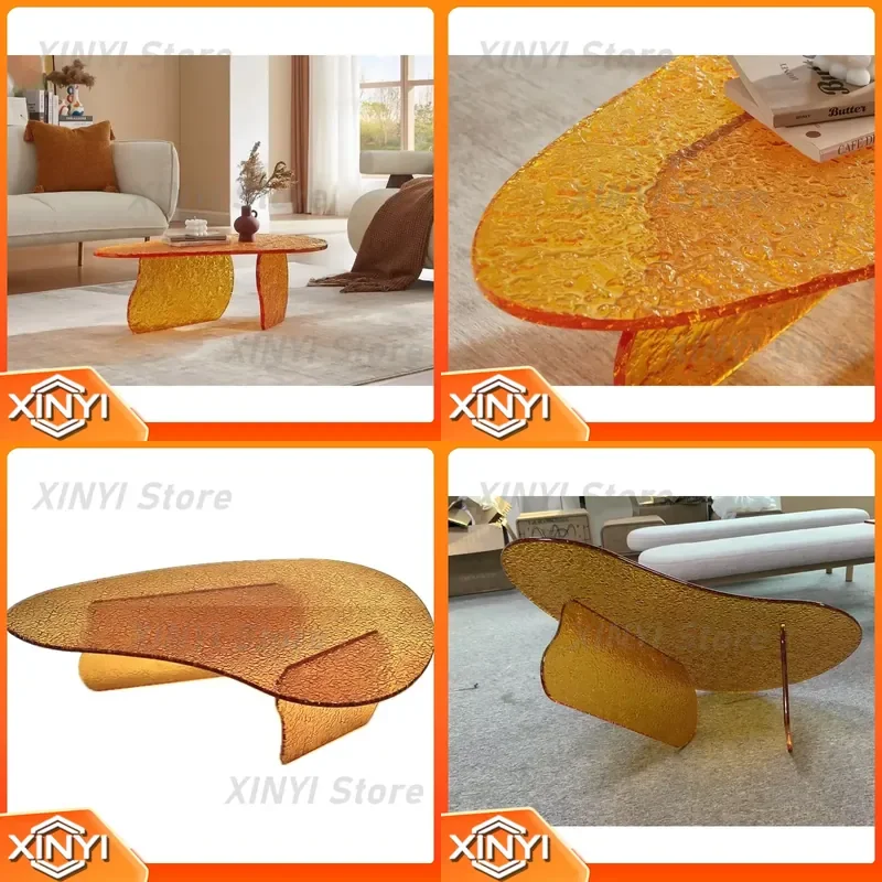 Fashion Irregular Design Environmentally Friendly Glass Coffee Table for Living Room Center Table Modern Furniture for Home