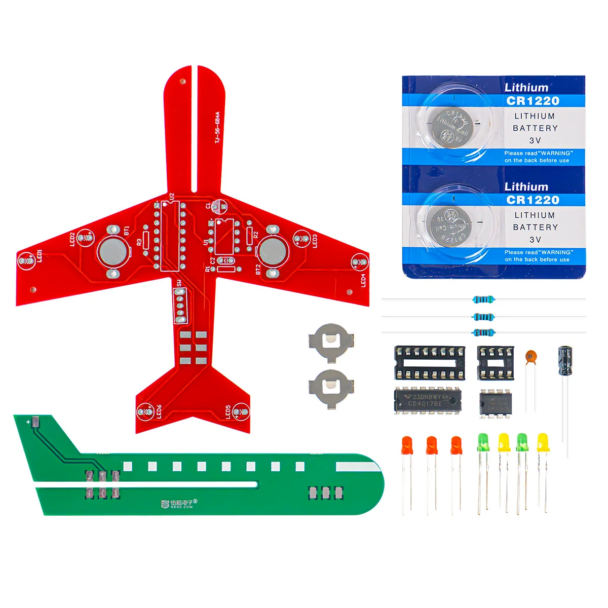 DIY Airplane Soldering Kit, LED Flashing Aircraft Circuit Module, STEM Electronics Learning Practice Kit