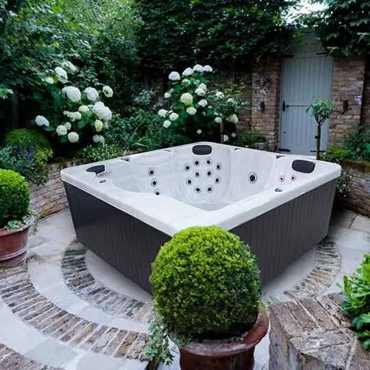 Luxury 5-6 Person Massage Bathtub With LED Lights Acrylic Spa Tubs for Outdoor Hot Tub for Sale