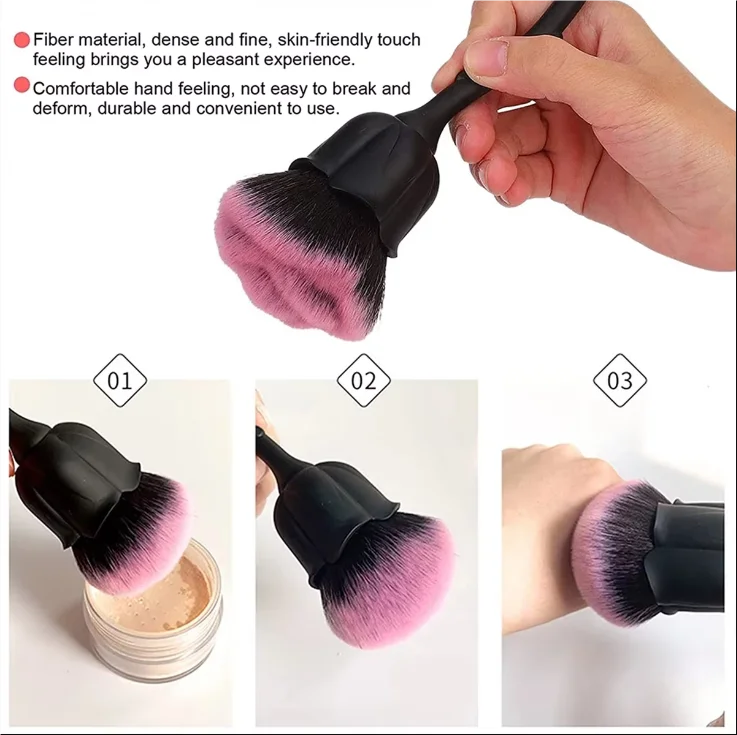 Art Rose Flower Make-upborstel Zachte nagelborstel voor manicure Poederborstel Zacht bont Make-up tool Vrouwen Gezicht Schoonheidstools