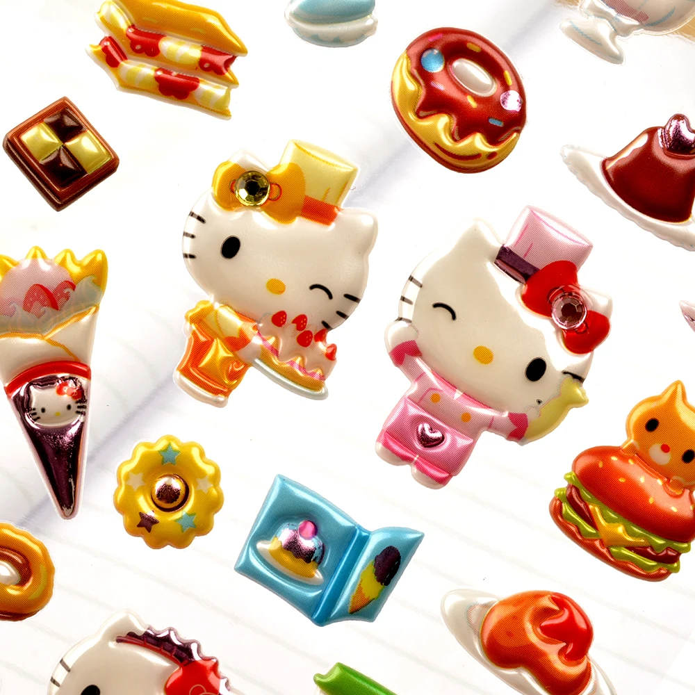 Kawaii Sanrio Hello Kitty 3D Bubble โปสเตอร์สาวการ์ตูนน่ารัก DIY วัสดุบัญชีมือตกแต่งวางกระดาษเทศกาลของขวัญ