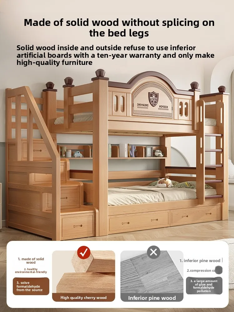 

Кровать верхняя и нижняя Двухъярусные кровати Тот же ширина Кровать для взрослых и детей Не мешает wi