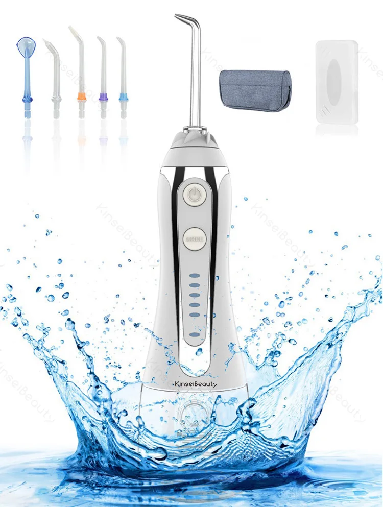 Irrigateur buccal Portable, Rechargeable par USB, 5 Modes de blanchiment des dents, Jet d'eau dentaire, réservoir d'eau de 300ml, IPX7 étanche
