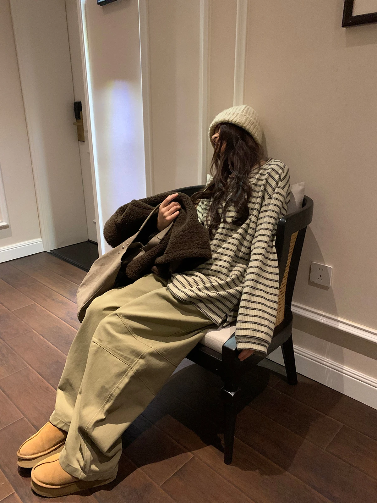 

Свободные женские джинсы-карго на флисовой подкладке с высокой талией, удобные, повседневные, для зимы, новинка, в стиле High Street