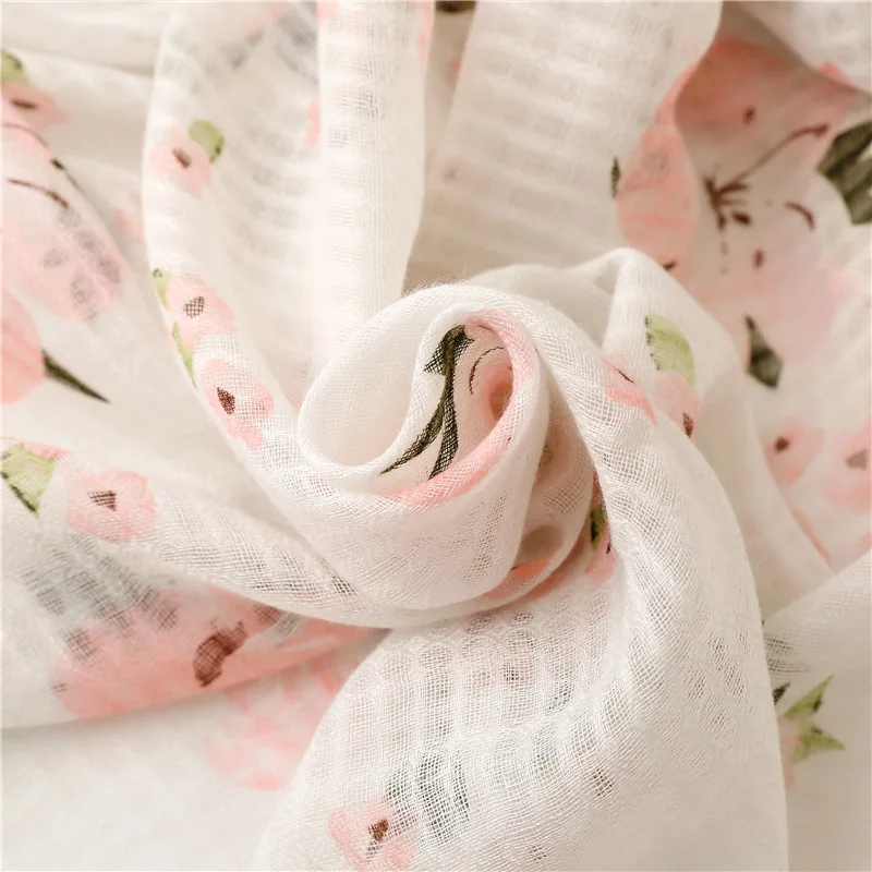 Softchic 100% Polyester Printed Headscarf, Retro ethnic style, Red small floral long scarf, Cotton and linen scarf image 5