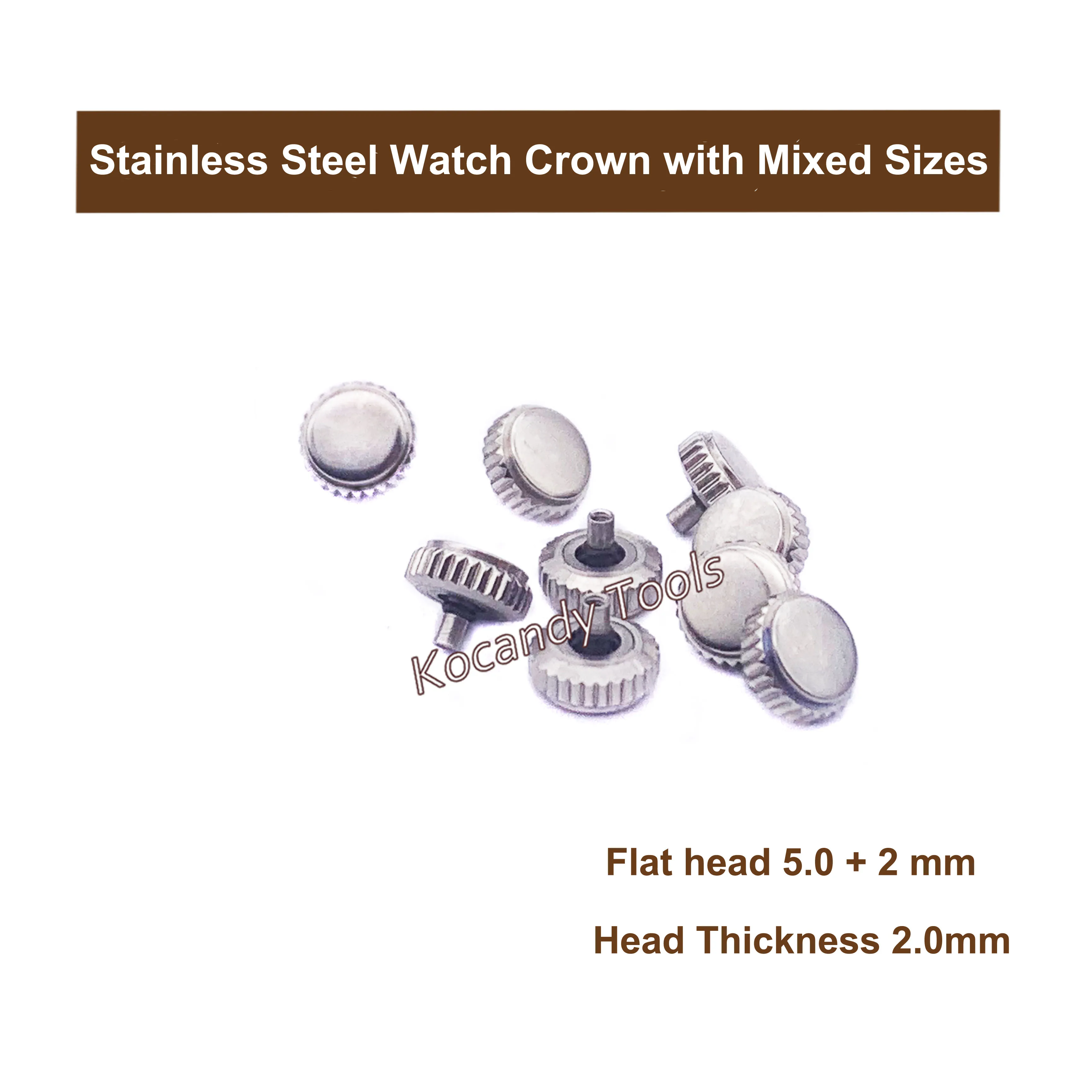 Stainless Steel Watch Crown Waterproof for Watch Repair and Replacement With Mixed Sizes