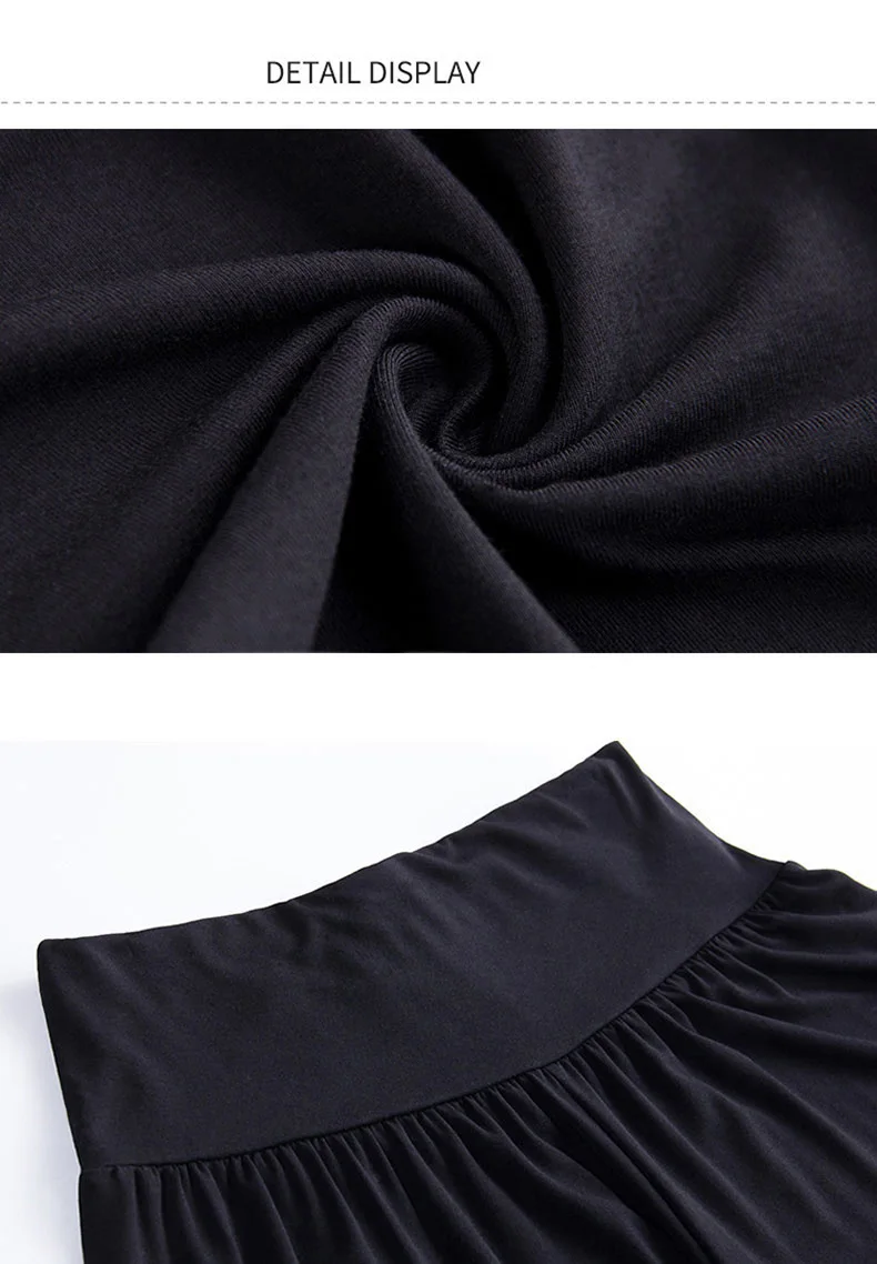 2024 New Adult Women Large Size Latin Dance Pants Lady Modern Trousers Black Yoga Practice Bloomers Harem Pants