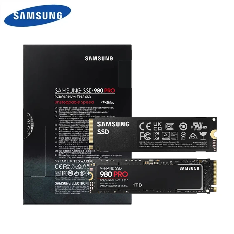 

Original SAMSUNG SSD 980 Pro 500GB SSD 2TB NVMe M.2 2280 PCIe Gen 4x4 Internal Solid State Drive 1TB SSD For PS5 Laptop Desktop