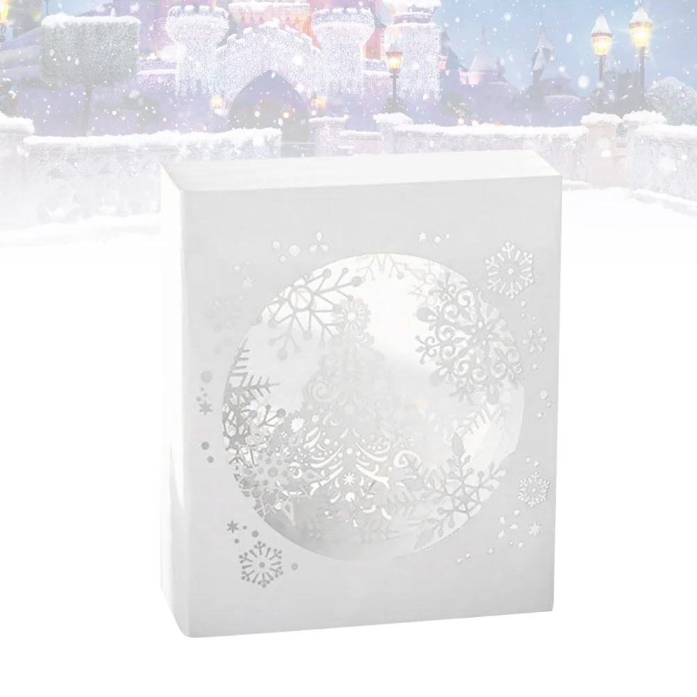 

Lovely 3D Snowfake Greeting Christmas Cards Xmas Blessing Festival Gift Party Supplies Christmas greeting card