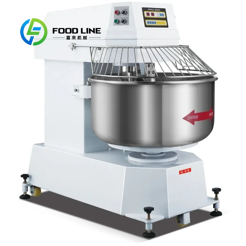 Custom Industrial Bread Bakery 25kg 50kg 100kg 150 Rpm 110v 20 kg Spiral Dough Mixer Maker Kneader Kneading Flour Mixing Machine