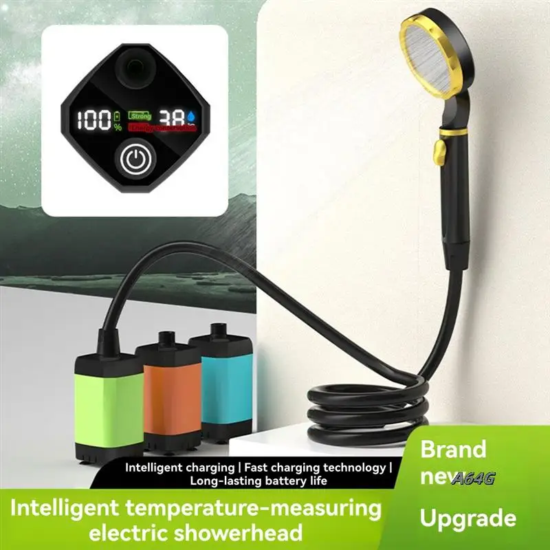 

Outdoor Shower Kit Camping Shower Pump Full Screen Digital Display 7800Mah Upgraded Low Noice Outdoors Shower Kit