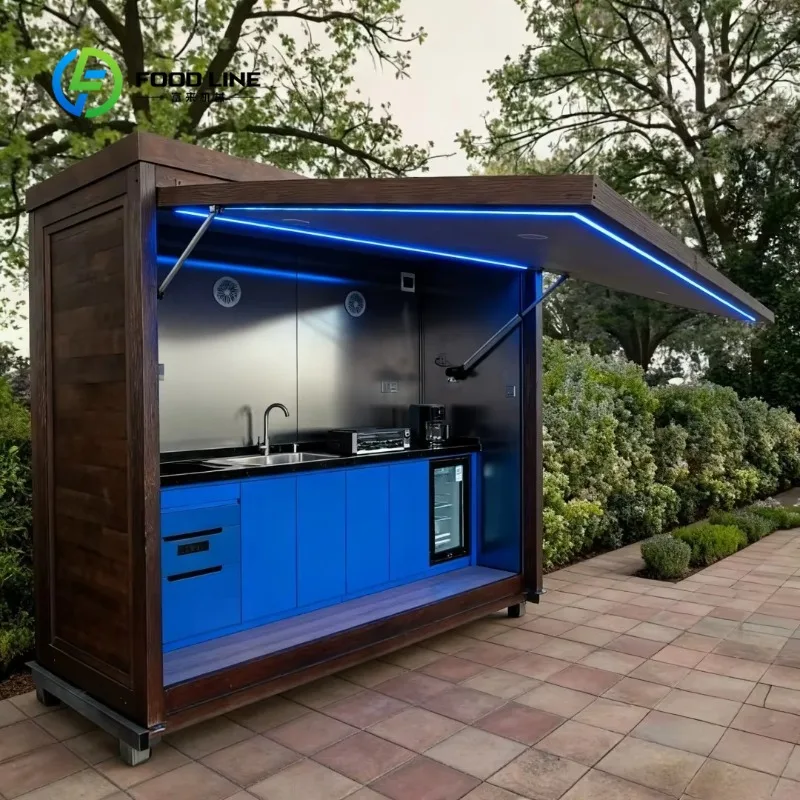 Customized Collapsible Outdoor Mobile Kitchen with Stove Combo Rust-Proof Aluminum for Beach Camping Picnic Outdoor Trips
