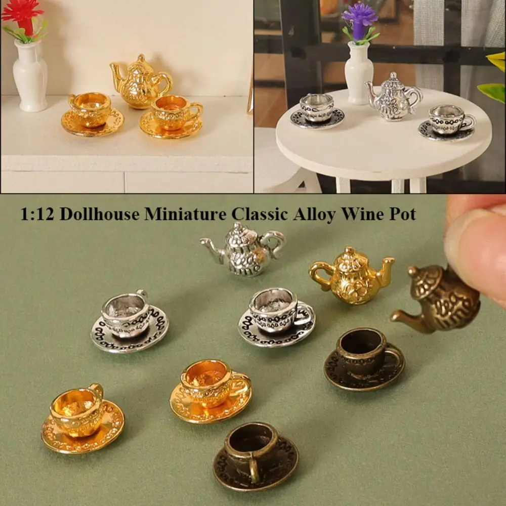 

High Quality 1:12 Dollhouse Miniature Tea Alloy 3 Colors Coffee Cup Doll House Decoration Miniature Dollhouse Decorations