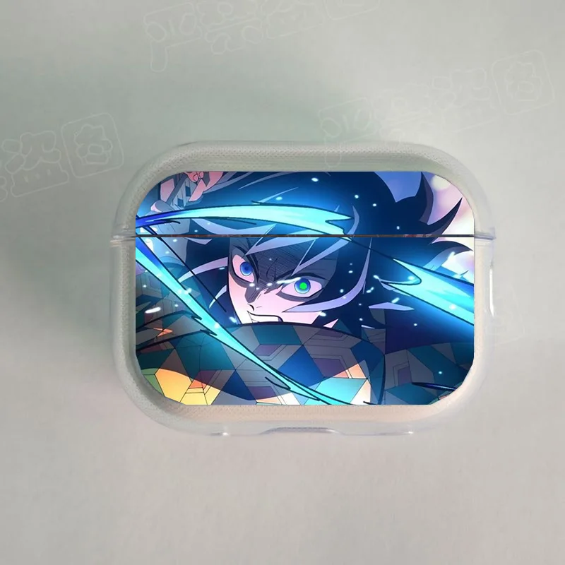 Demon Slayer Transparent Decorations Covers for Airpods 4 3 2 1 Earphone Case for Airpods Pro3 Pro2 Headphone Protective Case