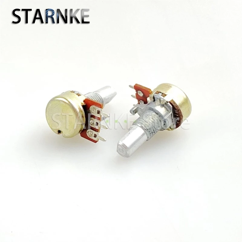 2PCS 12 Type 3-Pin Single B10K Speaker Amplifier Volume Potentiometer D Shaft 15MM For Treble And Bass Adjustment Potentiometer