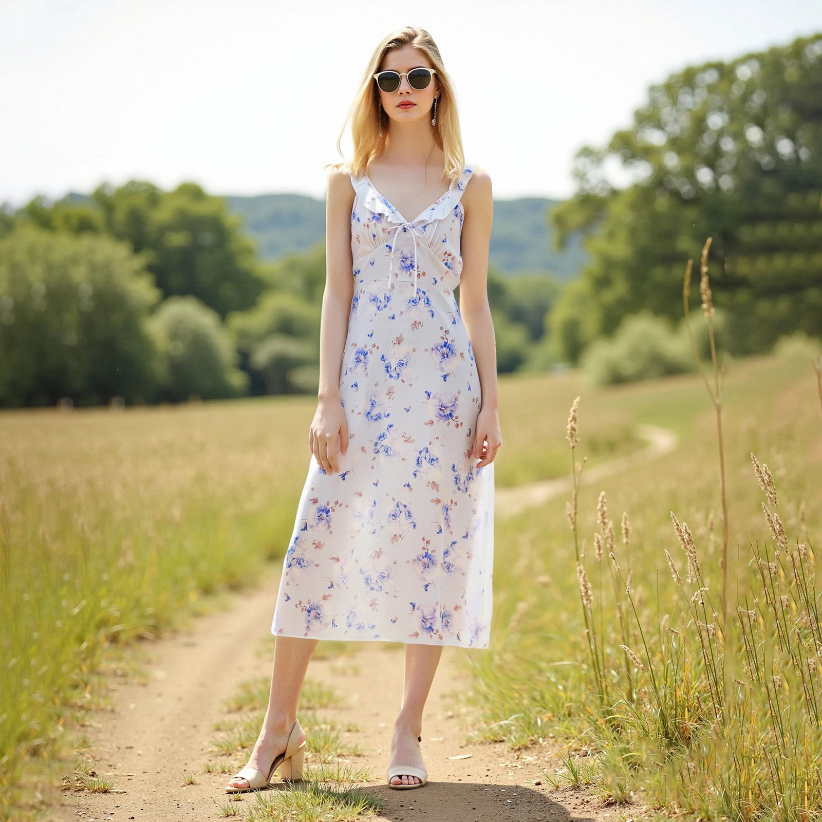 ฤดูร้อนเซ็กซี่ดอกไม้พิมพ์ชุดตัดต่ําสําหรับผู้หญิงแขนกุดBackless Tie-Upด้านหน้ามินิเดรสBoho Beach Lady vestidos