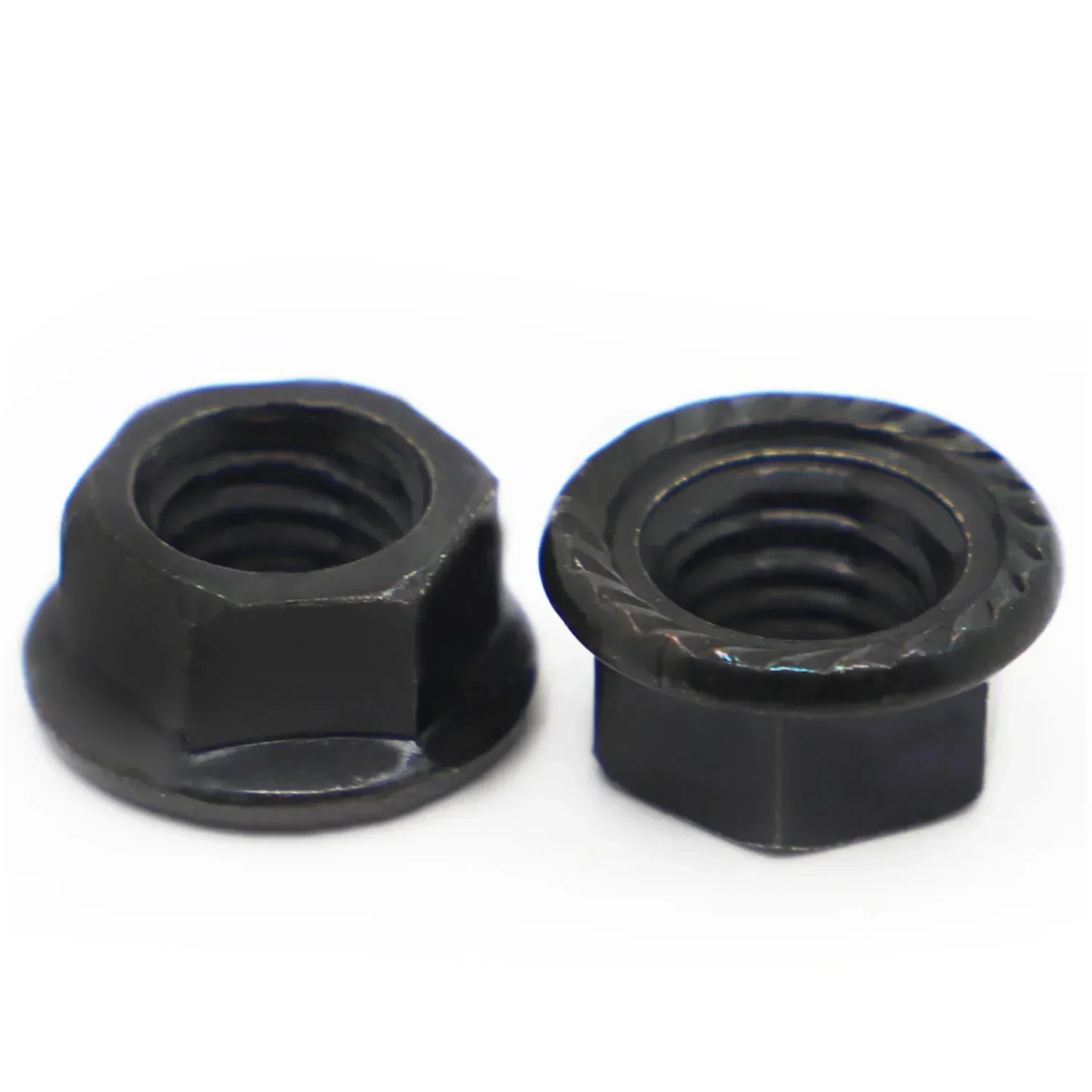 5-50pcs M3 M4 M5 M6 M8 M10 M12 DIN6923 Hexagonal Flange Nut Hex Black Locking Nuts Black Carbon
