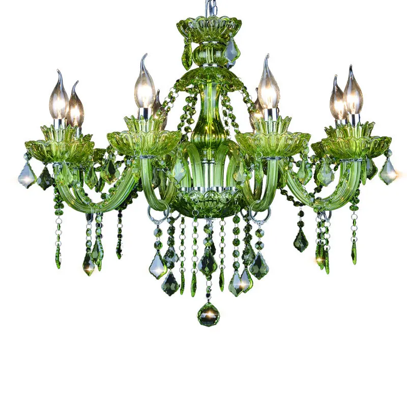 Hot Selling Green K9 Crystal Chandelier Lustre Crystal Chandelier Optional Lustres De Cristal Chandelier AC Guaranteed Free Ship