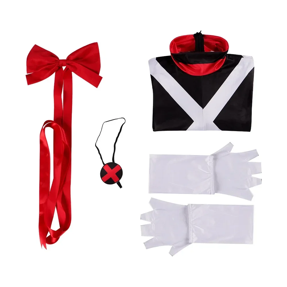 Anime Hazbin Vaggie Cosplay Costume Adult Women Jumpsuit Black Bodysuit Top Pants Halloween Outfit Uniform Performance