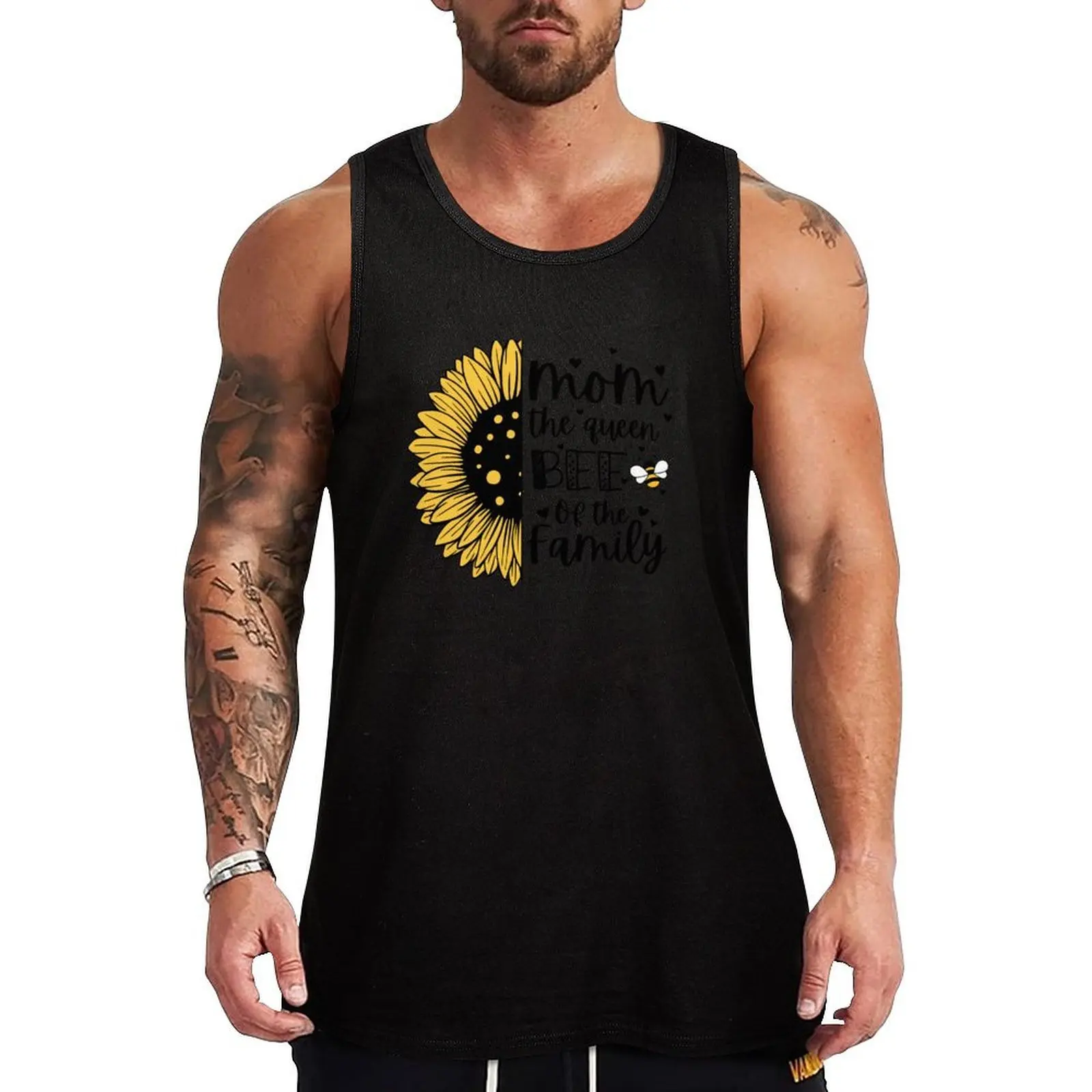 Mom, the Queen Bee of the Family:Funny Mothers Day Gift Tank Top Casual Summer Tank Top Relaxed Fit Sleeveless Wear