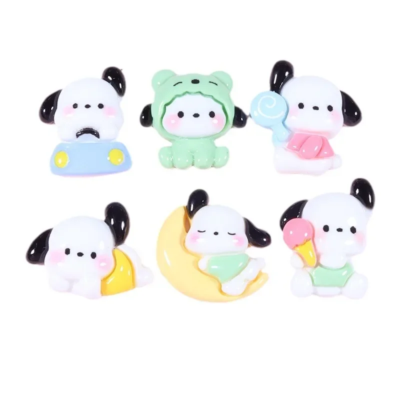 5pcs Flat cute cha cha dog resin flatback cabochons jewelry accessories diy resin charms for scrapbooking embellishments